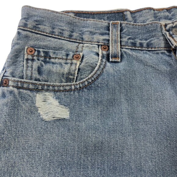 Levi's 560 Vintage Women's Cutoff Denim Shorts Distressed and Frayed Hem Size 12 - Picture 4 of 16